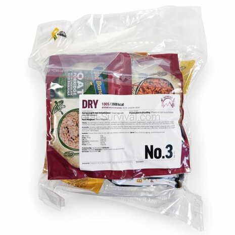 Out Meals MRE (Meal Ready-to-Eat) 24-Stunden Verpflegungspaket, gefriergetrocknet, Men&uuml; Set 3 Dry
