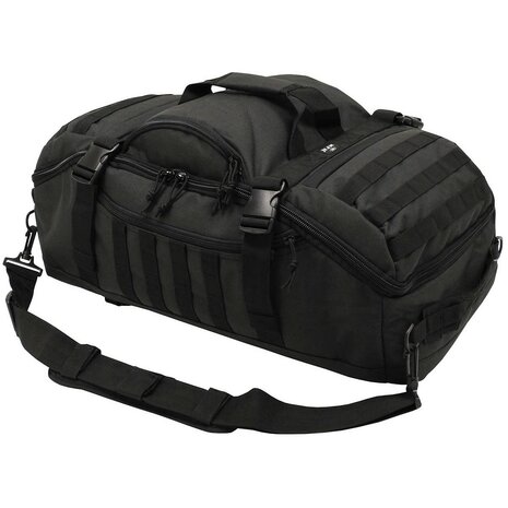 MFH Rucksack Tragetasche Reise mit Kompressionsriemen 50L, schwarz