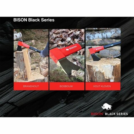 Bison Black Series SX-20 kloofbijl groot, zwart/rood
