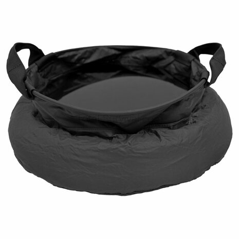 KL landmacht  opvouwbare emmer / waskom 10L nylon met draagtas, zwart