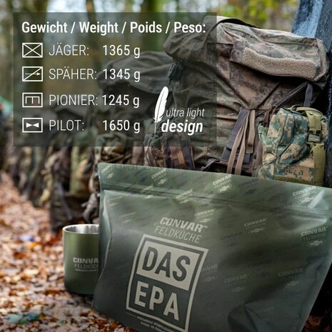 Convar DAS EPA 24hr Day Ration Pack MRE, Verkenners