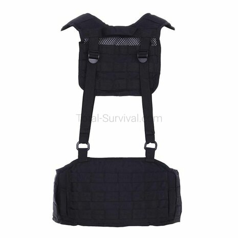 101 Inc Molle combat belt met harnas, zwart