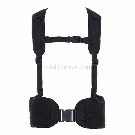 101 Inc Molle combat belt met harnas, zwart