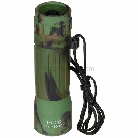 MFH Monoculair 10x25 verrekijker met BAK4 lens woodland camo