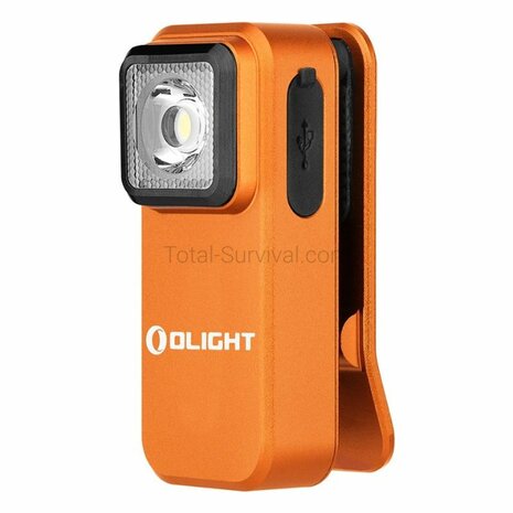 Olight Oclip mini accu LED zaklamp / werklamp, oranje