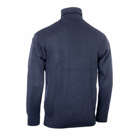 Nederlandse brandweer schipperstrui Wol met col, donkerblauw