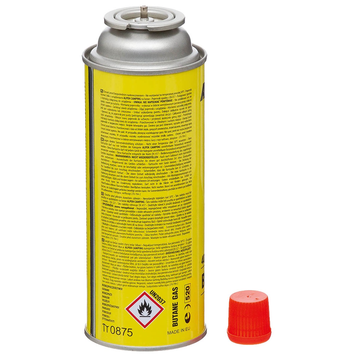 Alpen Camping IK008 - Lot De 6 Cartouches De Gaz 500g Propane-Butane Avec Raccord 7/16 - Pour Réchaud Camping Et Chalumeau