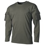 MFH US Longsleeve shirt met mouwzakken, OD groen