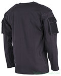 MFH US Longsleeve shirt met mouwzakken, zwart