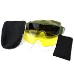MDP veiligheidsbril met extra glazen en beschermhoes, groen