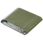 Rescue blanket First Aid, silver / OD green 210x130CM