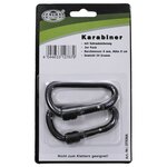 MFH Karabijnhaak, schroefdop, D 8 mm x 8 cm, 2-pack, zwart