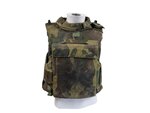 Italiaanse AP98 body armour vest, met kevlar soft en hard armour fillers, full kit, woodland camo