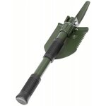 3-in-1 folding shovel with cover, green
