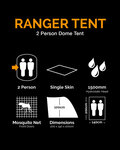 Kombat taktical Ranger Zelt für 2 Personen, einlagig, BTP Multicam