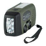 Fosco solar noodradio AM/FM met LED lamp en accu, legergroen