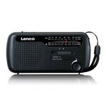 Lenco MCR-113BK noodradio / wereldradio AM/FM/SW met LED lamp en accu, opwindbaar, zwart