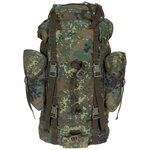 Bundeswehr Kampfrucksack 65L mit Seitentaschen, flecktarn