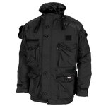 MFH commando jas, Smock, met capuchon, winddicht, zwart