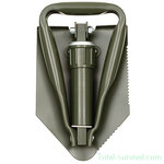 Dutch army Folding shovel / field shovel 3-part large with Molle pouch, Woodland DPM