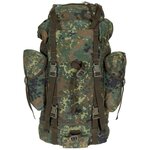 German Bundeswehr combat field backpack 65L with side bags, flecktarn