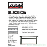 Fosco opvouwbare zaag, 2 zaagbladen, groen
