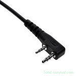KPO KEP-26K airtube ear-microphone handset, black, 2-pin Kenwood mini-jack connector