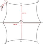 MFH Hexagon Tarpaulin, 210T polyester, OD green, 340 x 310 CM