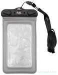 Fox outdoor Waterproof document bag / mobile phone bag, black transparent, lanyard