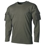 MFH US Longsleeve shirt with sleeve pockets, OD green