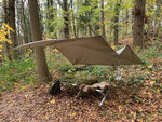 TF-2215 Tarpaulin, 210T polyester rip-stop, OD green, metal eyes, 300 x 300CM