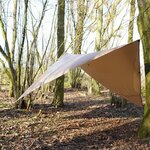 TF-2215 Tarpaulin, 210T polyester rip-stop, coyote tan, metal eyes, 300 x 300CM