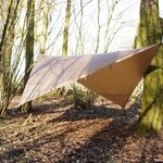 TF-2215 Tarpaulin, 210T polyester rip-stop, coyote tan, metal eyes, 300 x 300CM