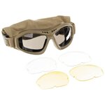 Revision Bullet Ant ballistic safety glasses with 3 lens sets and protective case, coyote tan