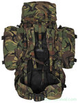 ARWY Alpine Saracen veldrugzak 120L met zijtassen en Daypack dragers, Woodland DPM