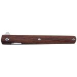 Fox outdoor bushcraft klapmes met houten handvat, 21cm, leren schede