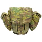 Dänisches Molle Field Pack (Haversack) Gasmaskentasche mit Seitentaschen, Multicam