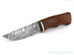 Njord Oskar Damast Bushcraftmesser feststehende Klinge mit Palisandergriff