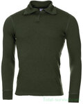​​​​​​​Maillot de corps thermique à manches longues armée NL, Unisex, Mérinos, vert olive