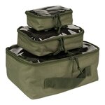 101 Inc Packing Cubes organizers transparent, set of 3, OD green