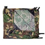 AB Tarp / Basha, 210D ripstop polyester, Woodland camo, attachment loops, 220 x 250 CM