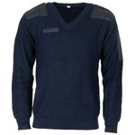 Kommandopullover der holländischen Militärpolizei aus 100 % Wolle mit V-Ausschnitt, Marineblau