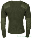 Pull commando armée britannique en laine, vert olive