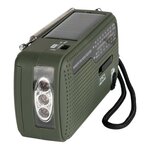 Fosco survival radio / world radio AM/FM/SW with LED lamp and battery, wind-up, OD green