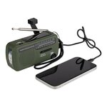 Fosco survival radio / world radio AM/FM/SW with LED lamp and battery, wind-up, OD green
