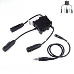 WADSN R3 Kenwood / Nato jack dual TCI PTT headset adapter 2-pin connector