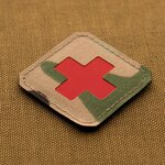 M-Tac Patch Medic Cross Laser Cut, 45 x 45 mm, Multicam / Red