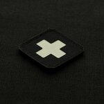 M-Tac Patch Medic Cross Laser Cut, 45 x 45 mm, GID Fluorescent Reflective, Black/White