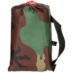 MFH Mehrzweckplane, 210D Oxford Polyester Ripstop, Woodland camo, Befestigungsschlaufen, 300 x 300 cm
