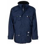 Seyntex hardshell raincoat with hood, fire retardant, antistatic, navy blue